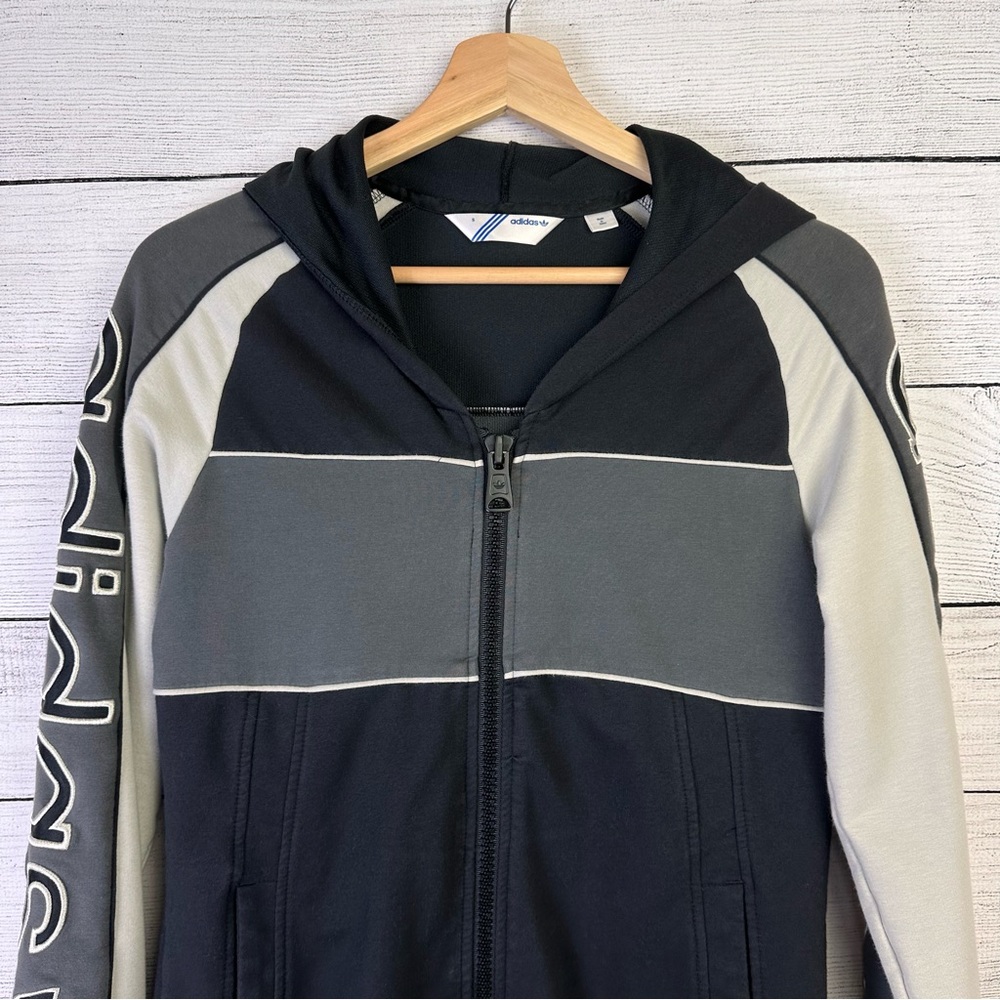 ADIDAS Full Zip Jacket Embroidered Hoodie Sweatshirt Y2K 2009 Vintage Size Small - Picture 5 of 12